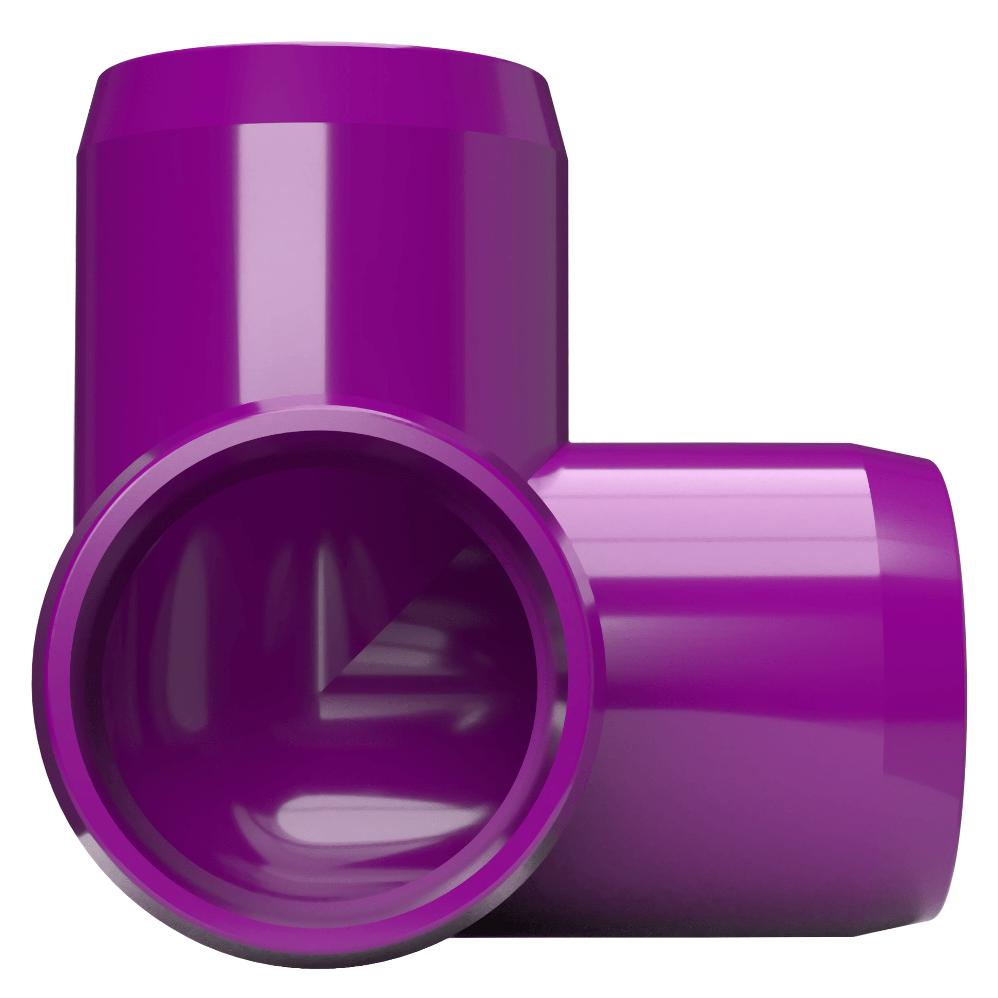 1-1/2 in. 3-Way Furniture Grade PVC Elbow Fitting - Purple - FORMUFIT