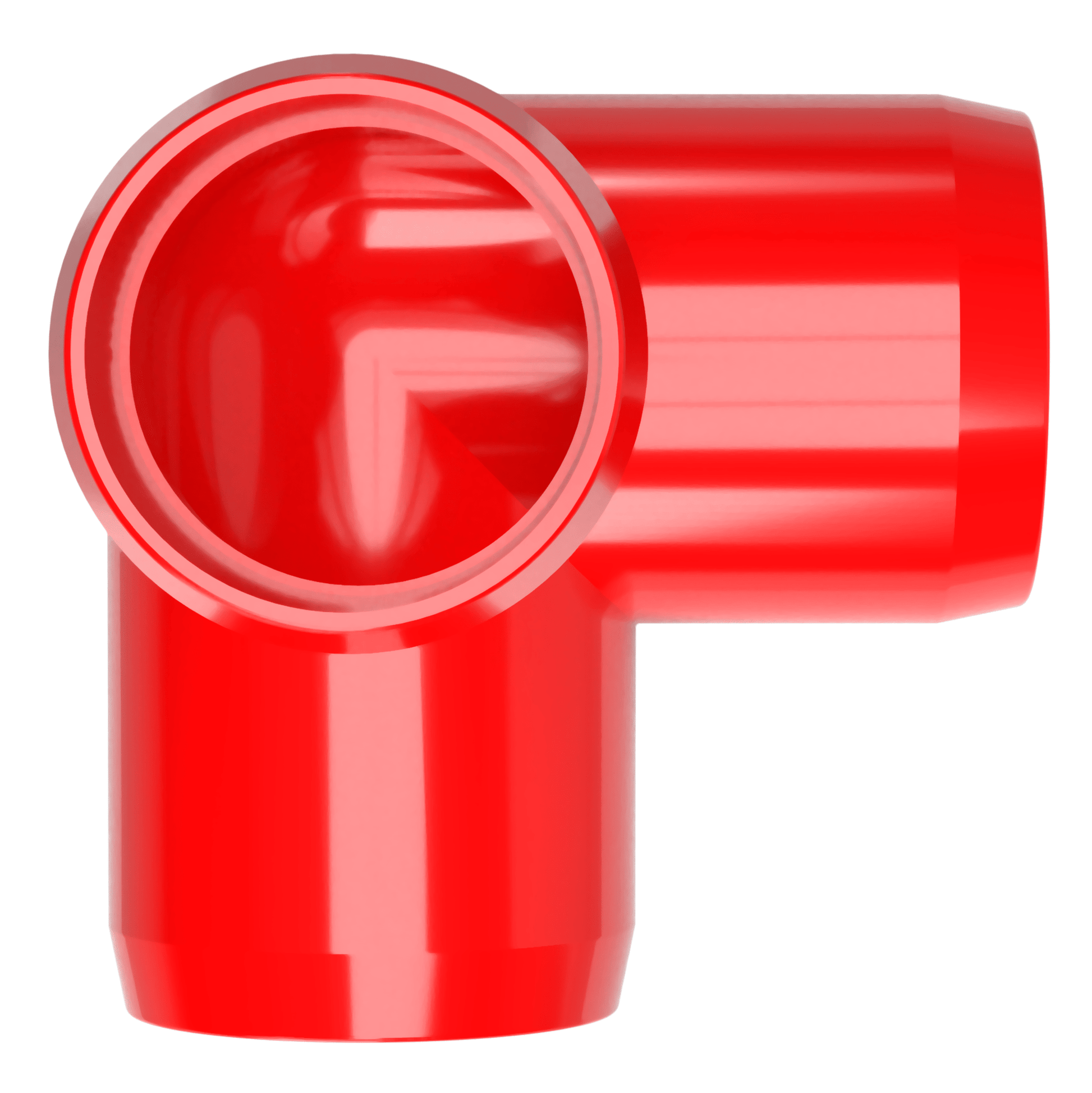 1-1/2 in. 3-Way Furniture Grade PVC Elbow Fitting - Red - FORMUFIT