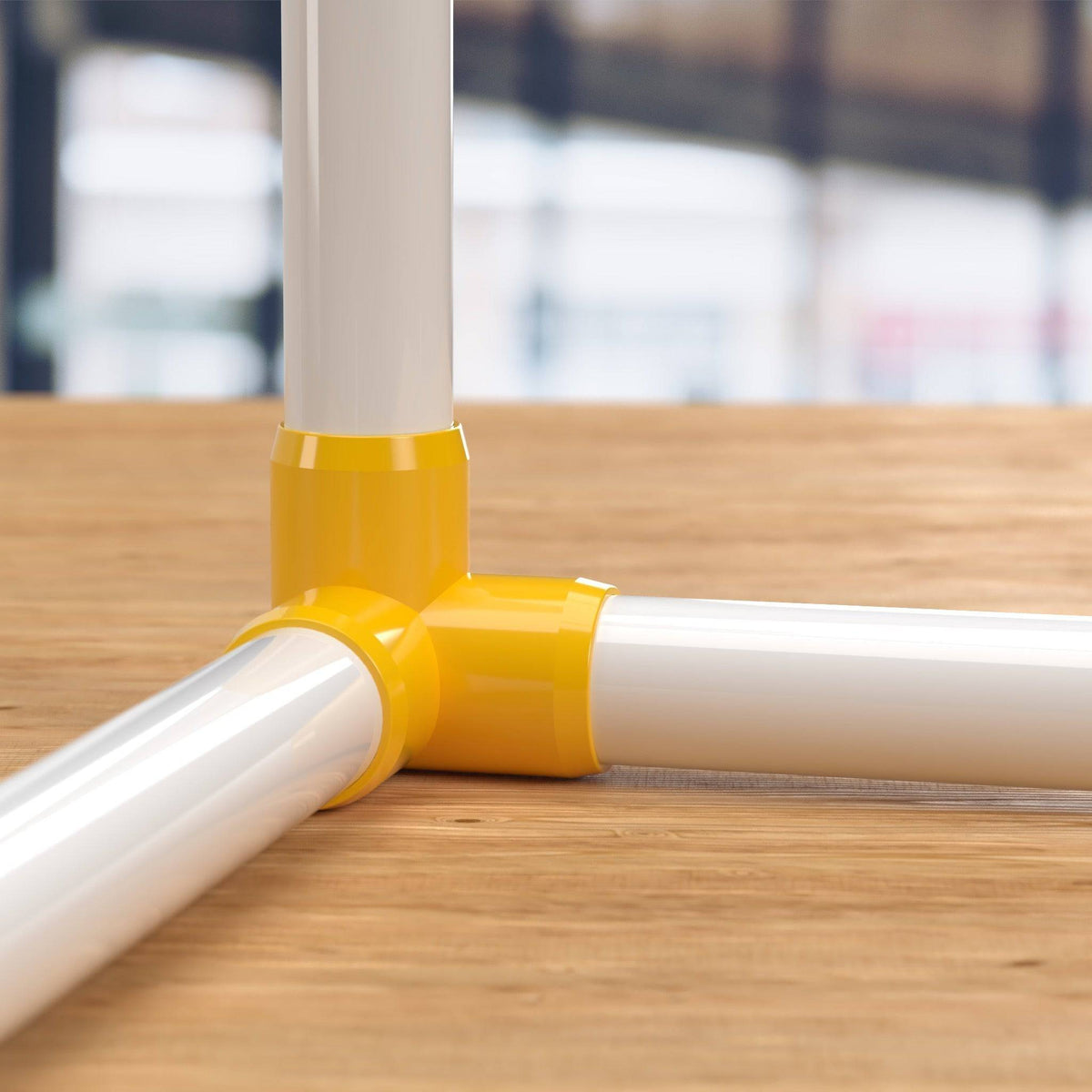 1-1/2 in. 3-Way Furniture Grade PVC Elbow Fitting - Yellow | FORMUFIT