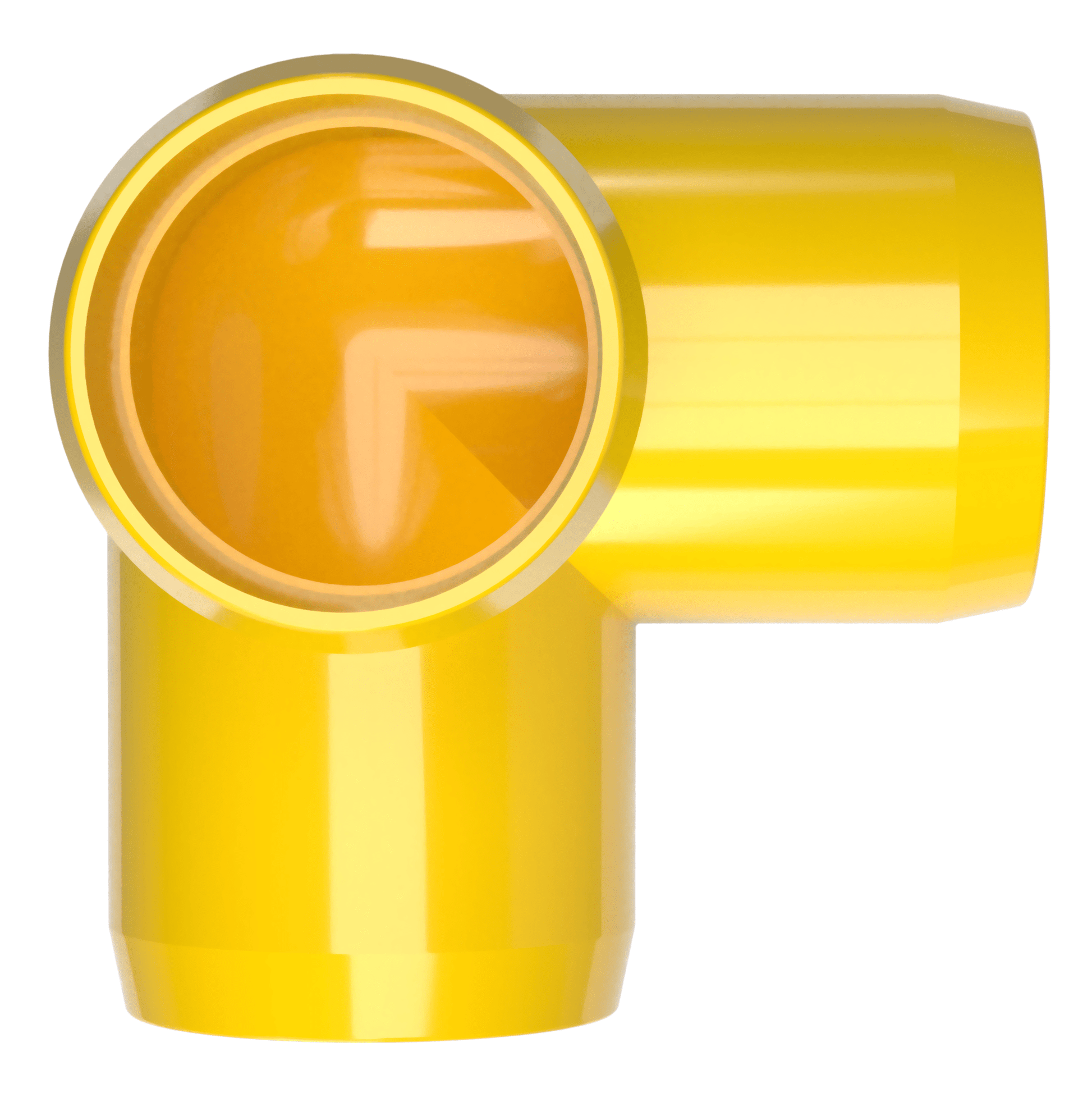 1-1/2 in. 3-Way Furniture Grade PVC Elbow Fitting - Yellow - FORMUFIT