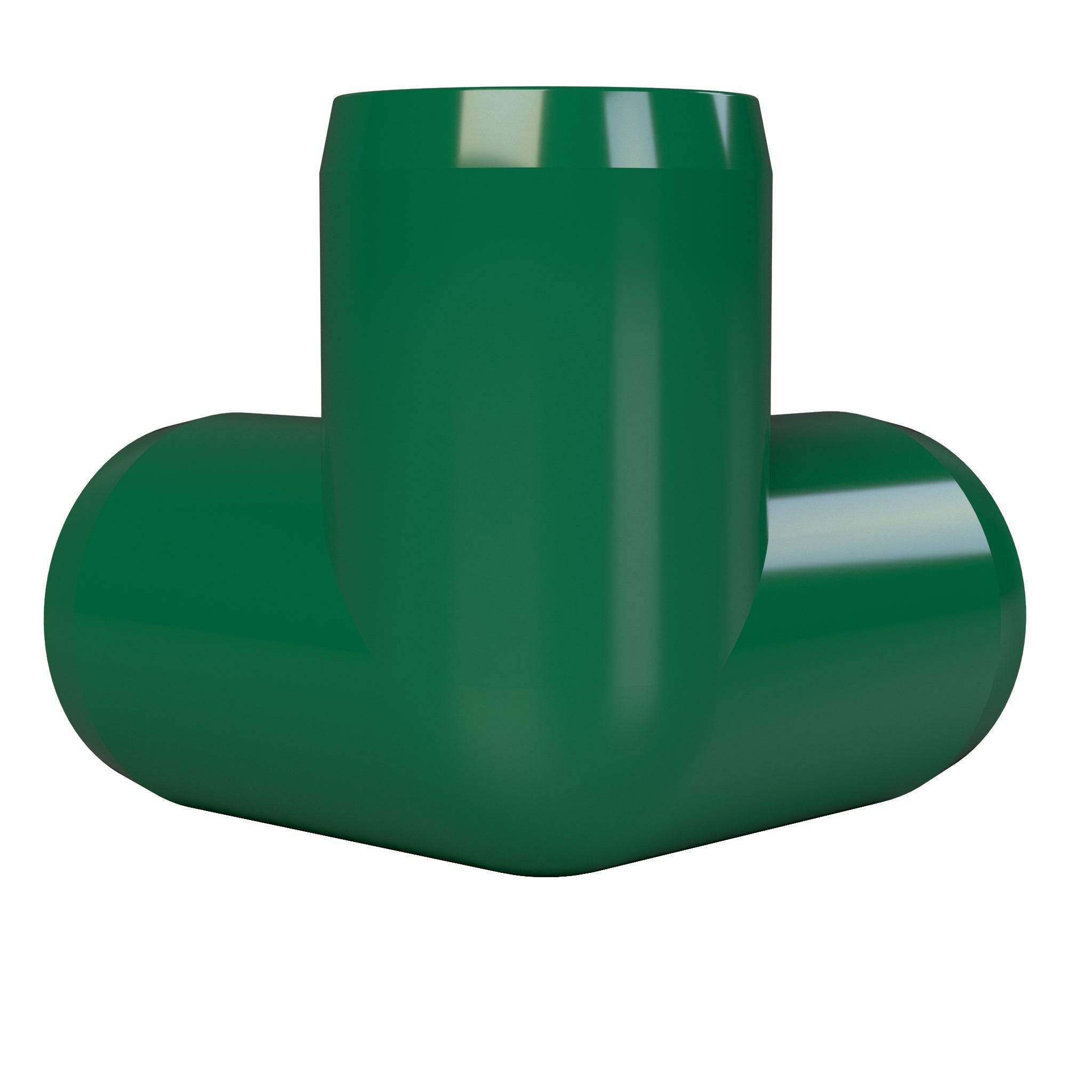 1-1/4 in. 3-Way Furniture Grade PVC Elbow Fitting - Green - FORMUFIT