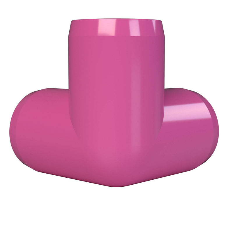 Load image into Gallery viewer, 1-1/4 in. 3-Way Furniture Grade PVC Elbow Fitting - Pink - FORMUFIT
