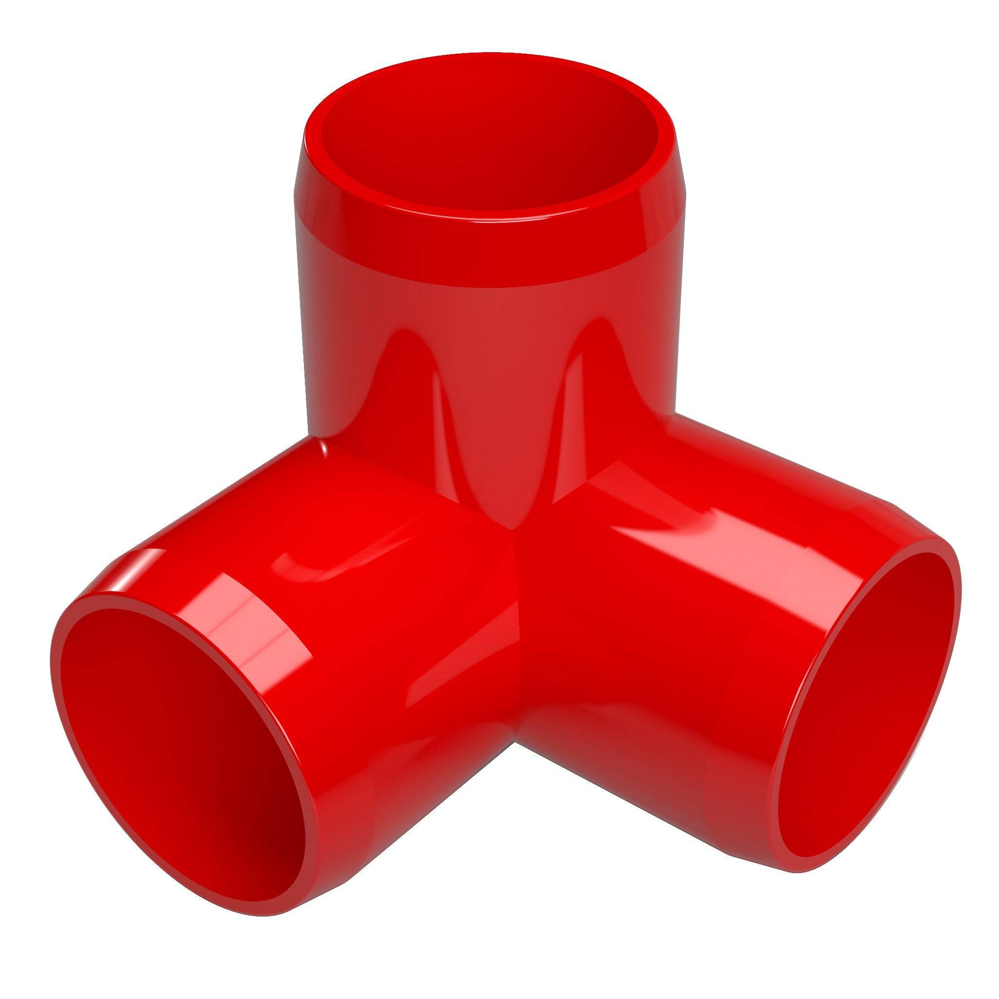 1-1/4 in. 3-Way Furniture Grade PVC Elbow Fitting - Red - FORMUFIT