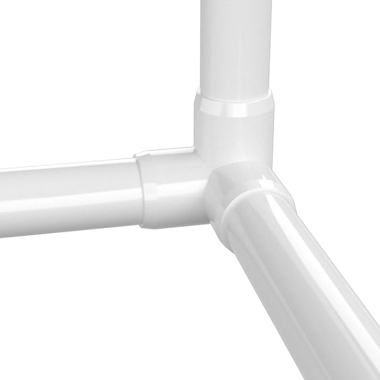 1-1/4 3-Way PVC Elbow Fitting - Furniture Grade, White
