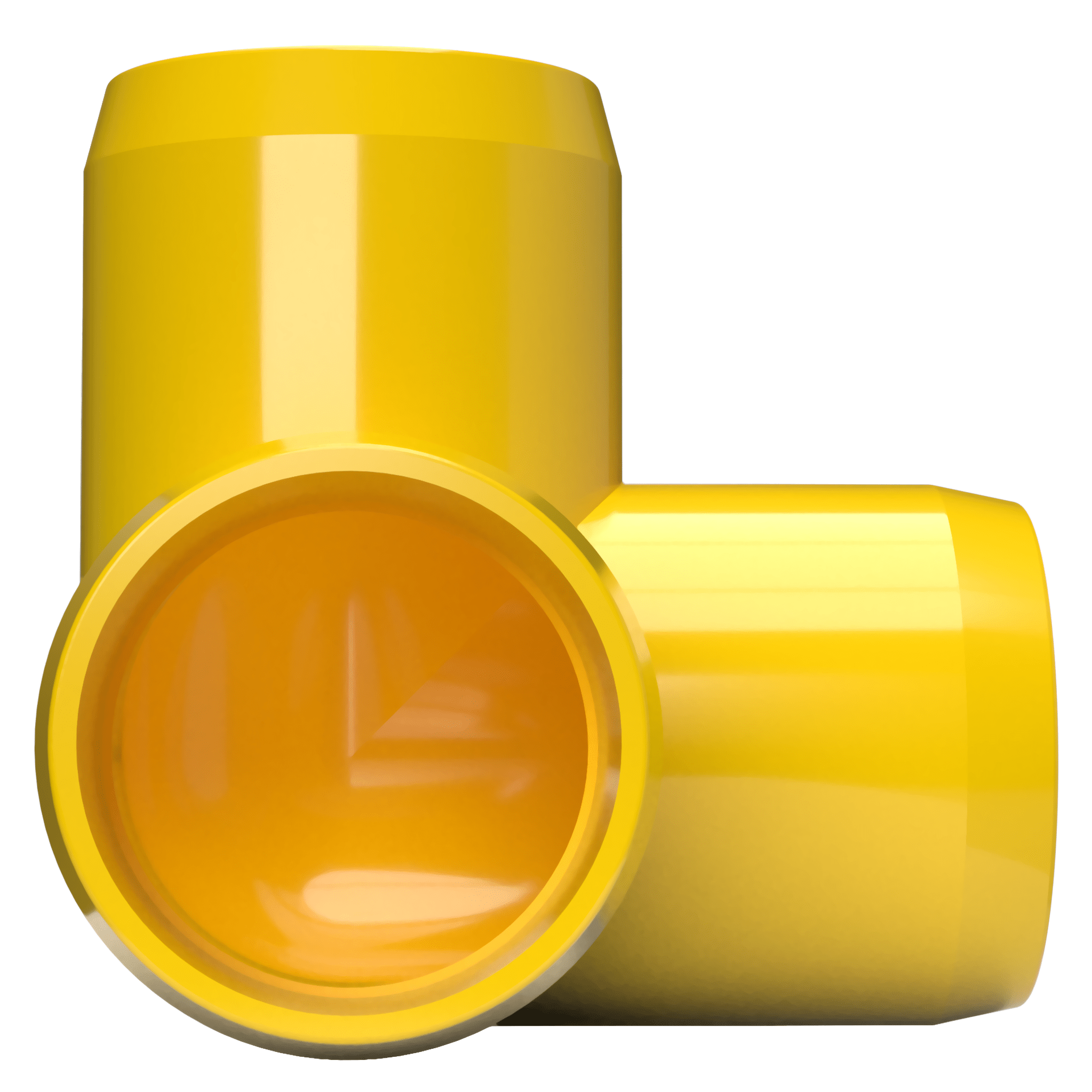 1-1/4 in. 3-Way Furniture Grade PVC Elbow Fitting - Yellow - FORMUFIT