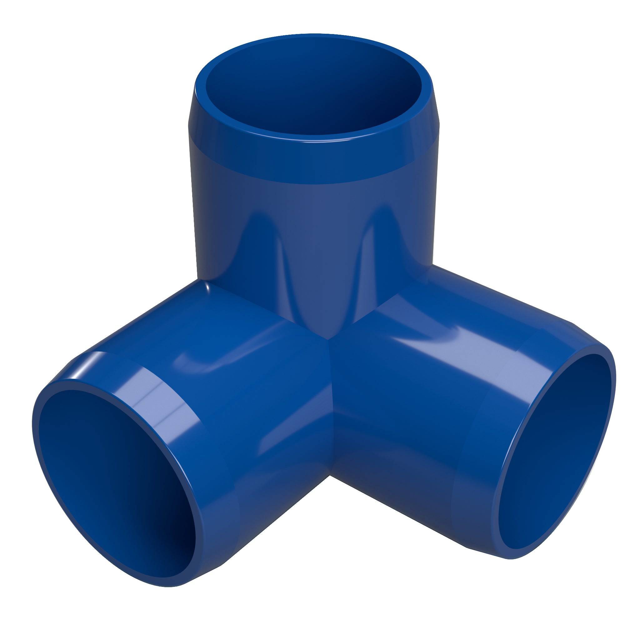 1/2 in. 3-Way Furniture Grade PVC Elbow Fitting - Blue - FORMUFIT