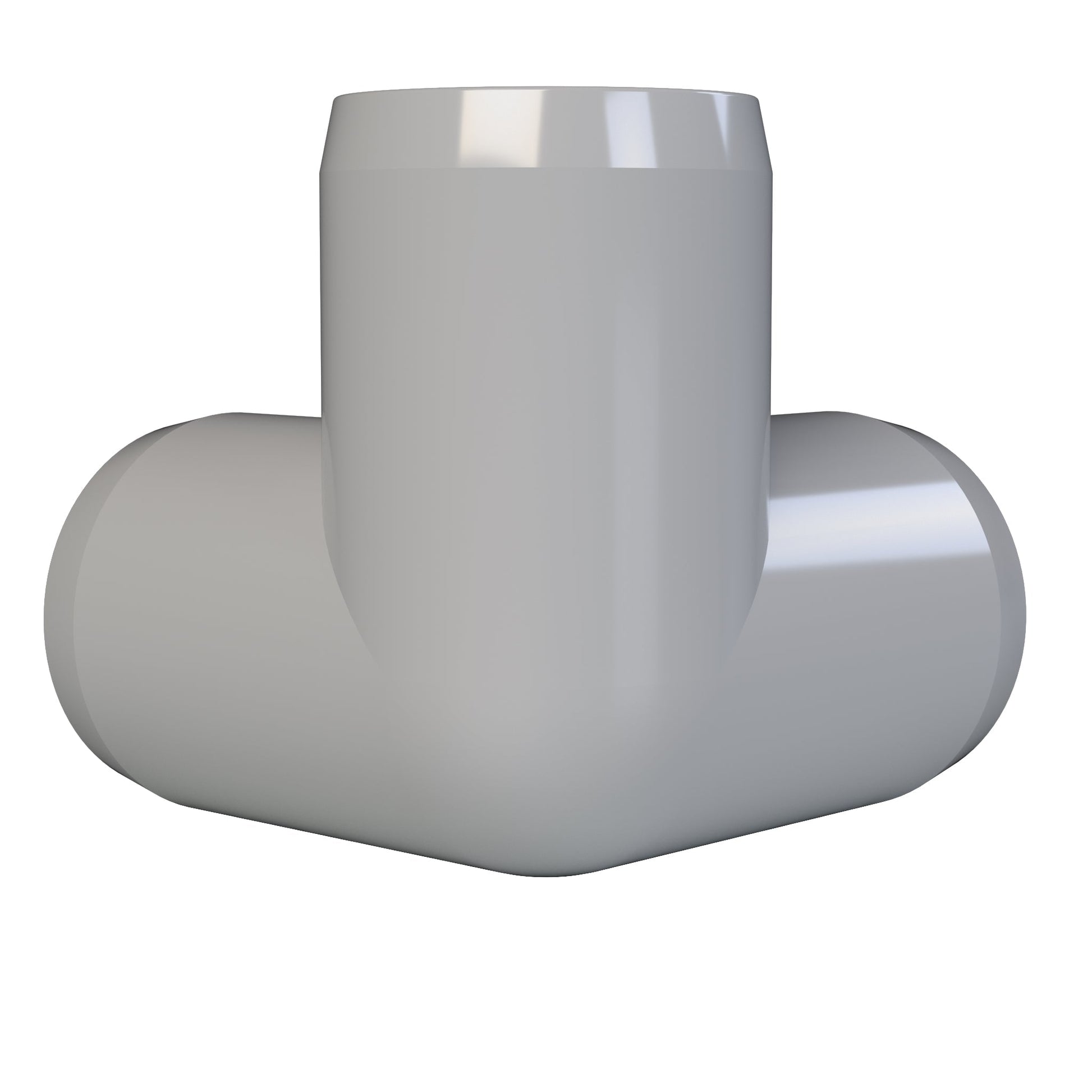 1/2 in. 3-Way Furniture Grade PVC Elbow Fitting - Gray - FORMUFIT