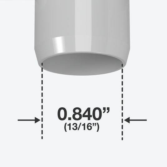 1/2 in. 3-Way Furniture Grade PVC Elbow Fitting - Gray - FORMUFIT