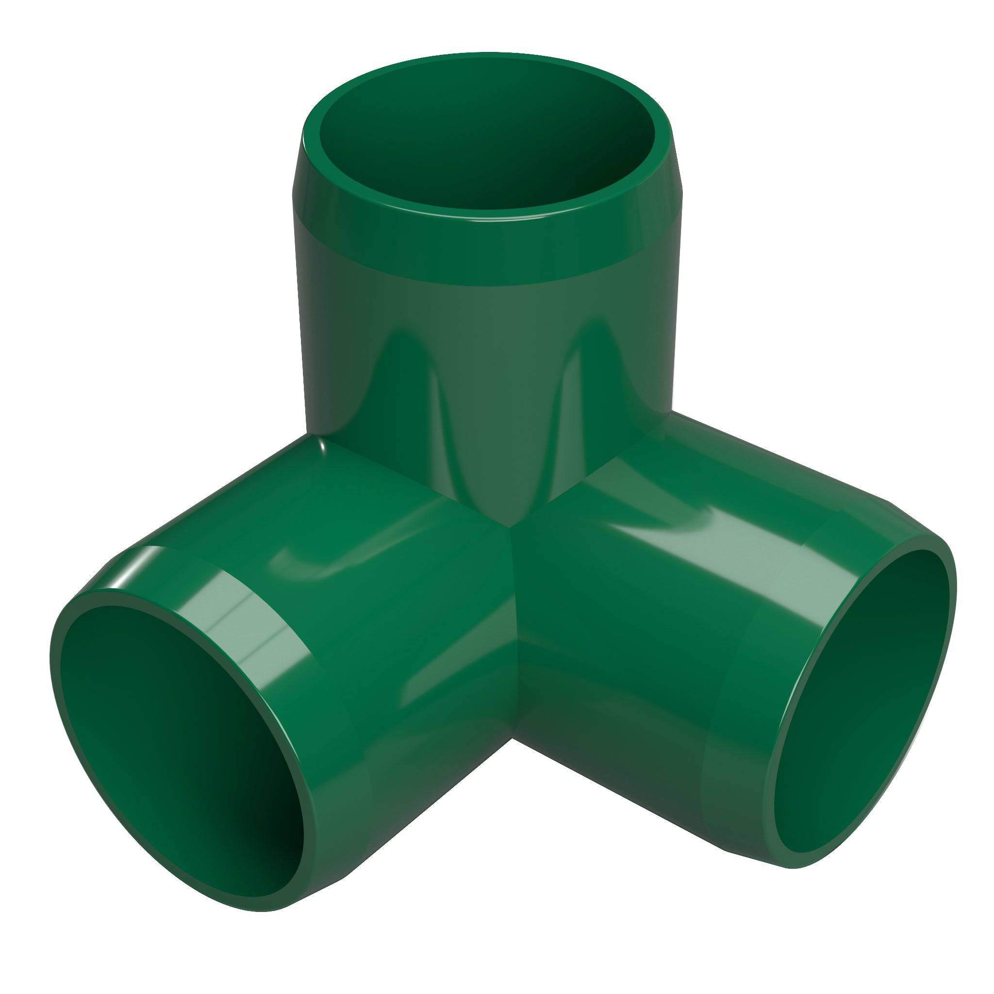 1/2 in. 3-Way Furniture Grade PVC Elbow Fitting - Green - FORMUFIT