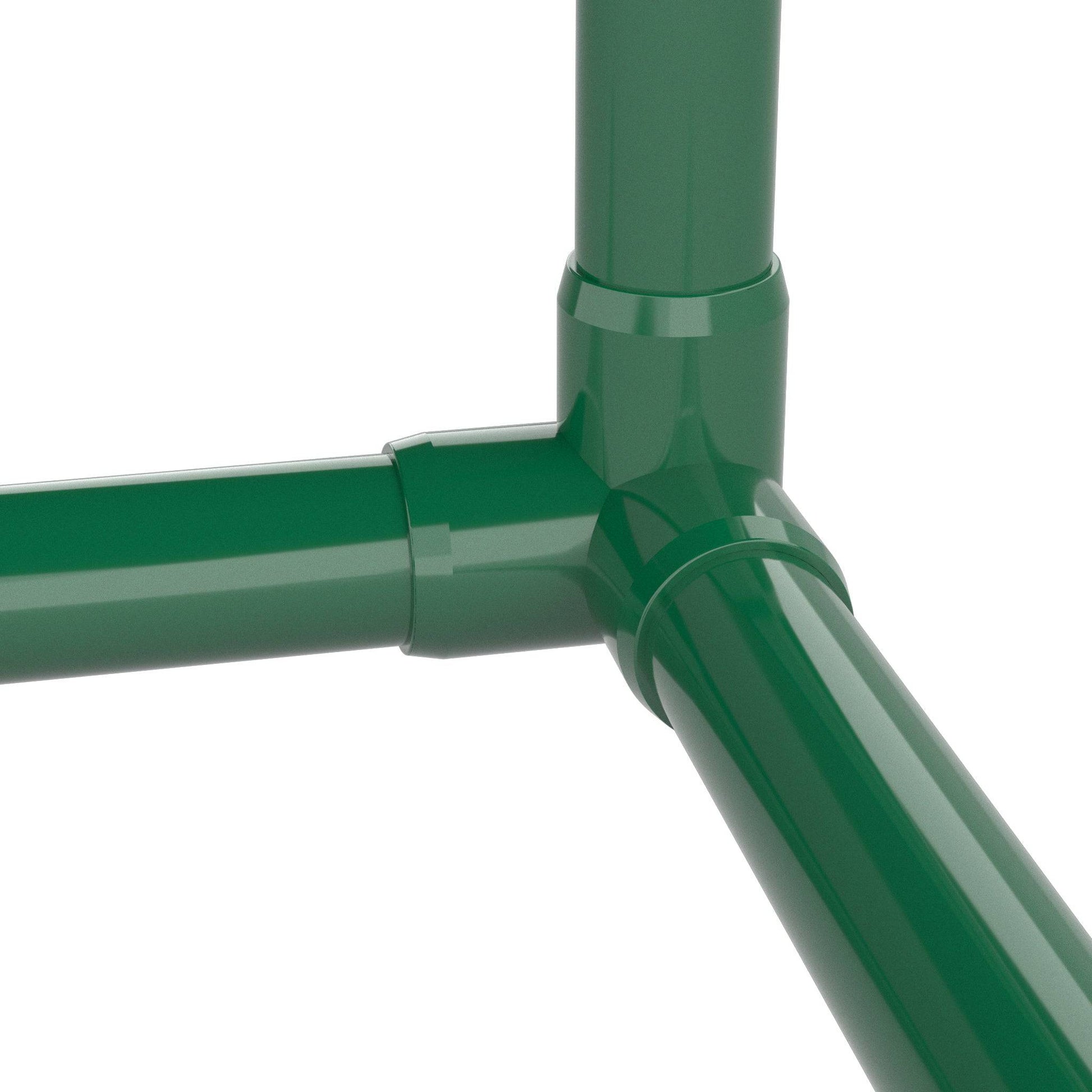 1/2 in. 3-Way Furniture Grade PVC Elbow Fitting - Green - FORMUFIT