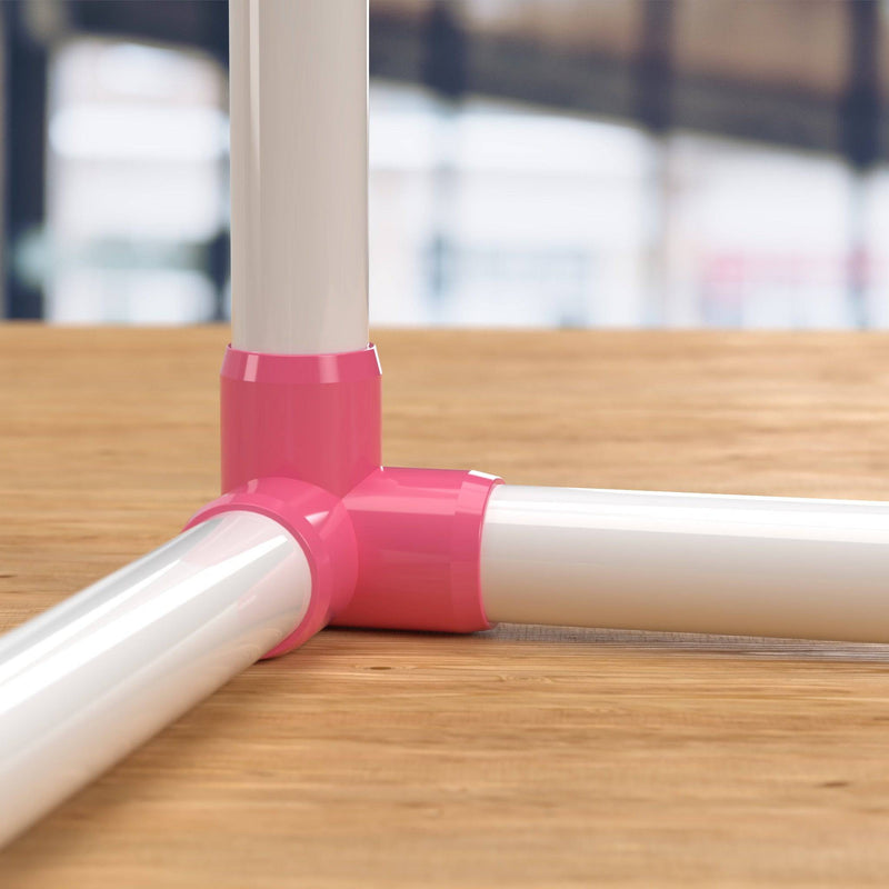 Load image into Gallery viewer, 1/2 in. 3-Way Furniture Grade PVC Elbow Fitting - Pink - FORMUFIT
