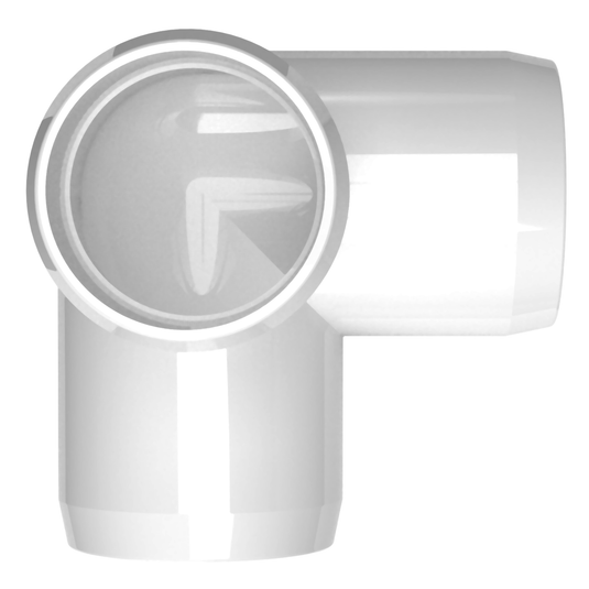 1/2 in. 3-Way Furniture Grade PVC Elbow Fitting - White - FORMUFIT