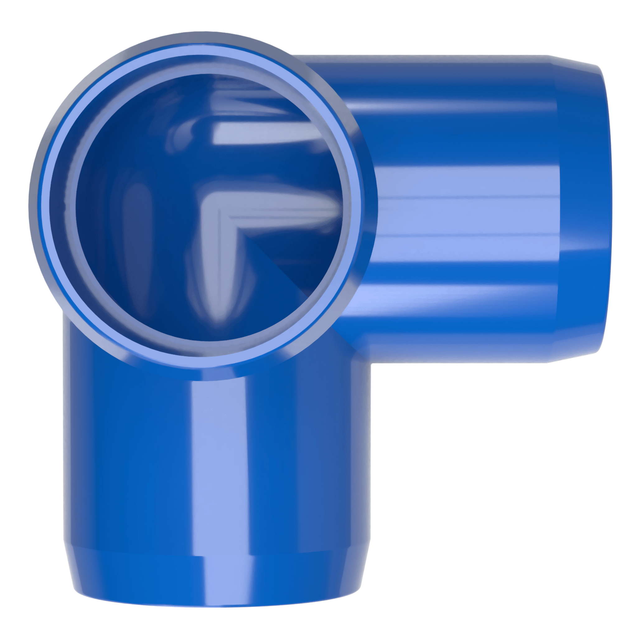 1 in. 3-Way Furniture Grade PVC Elbow Fitting - Blue - FORMUFIT