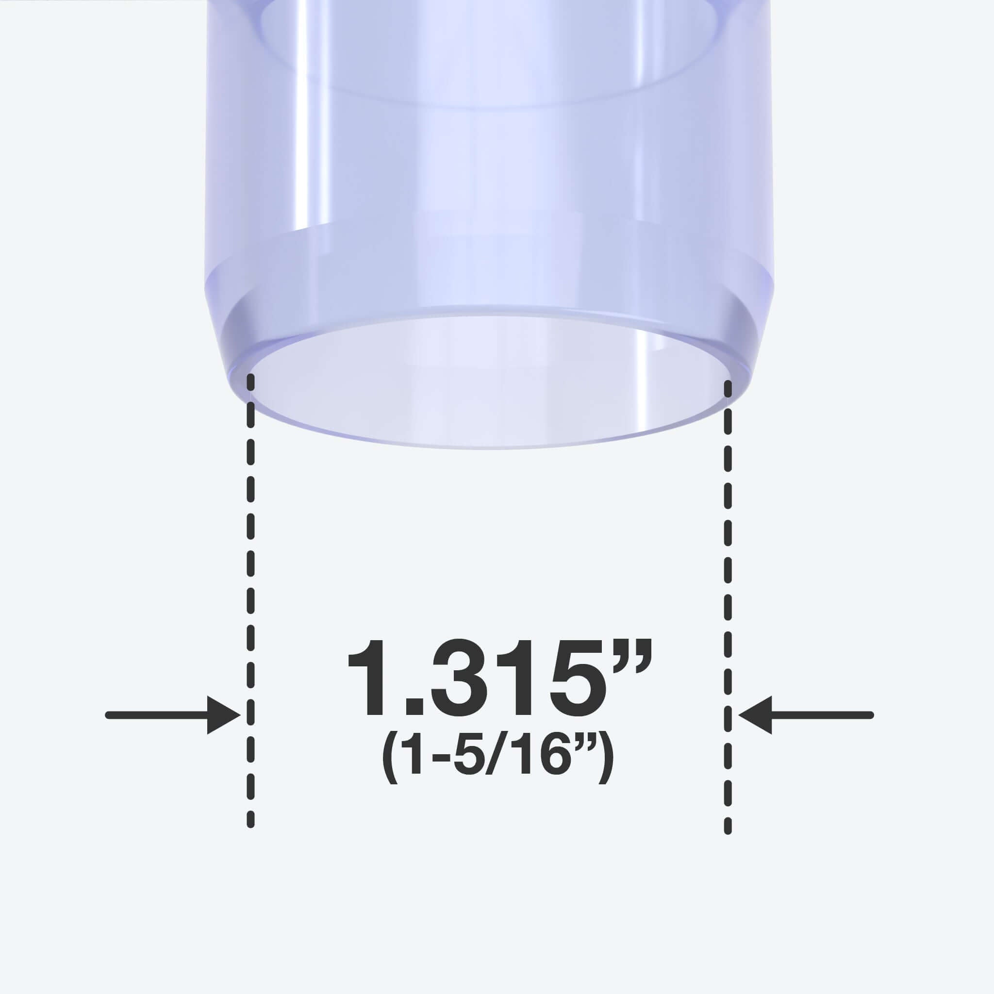 1 in. 3-Way Furniture Grade PVC Elbow Fitting - Clear - FORMUFIT