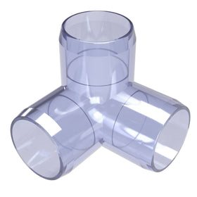 1 in. 3-Way Furniture Grade PVC Elbow Fitting - Clear - FORMUFIT