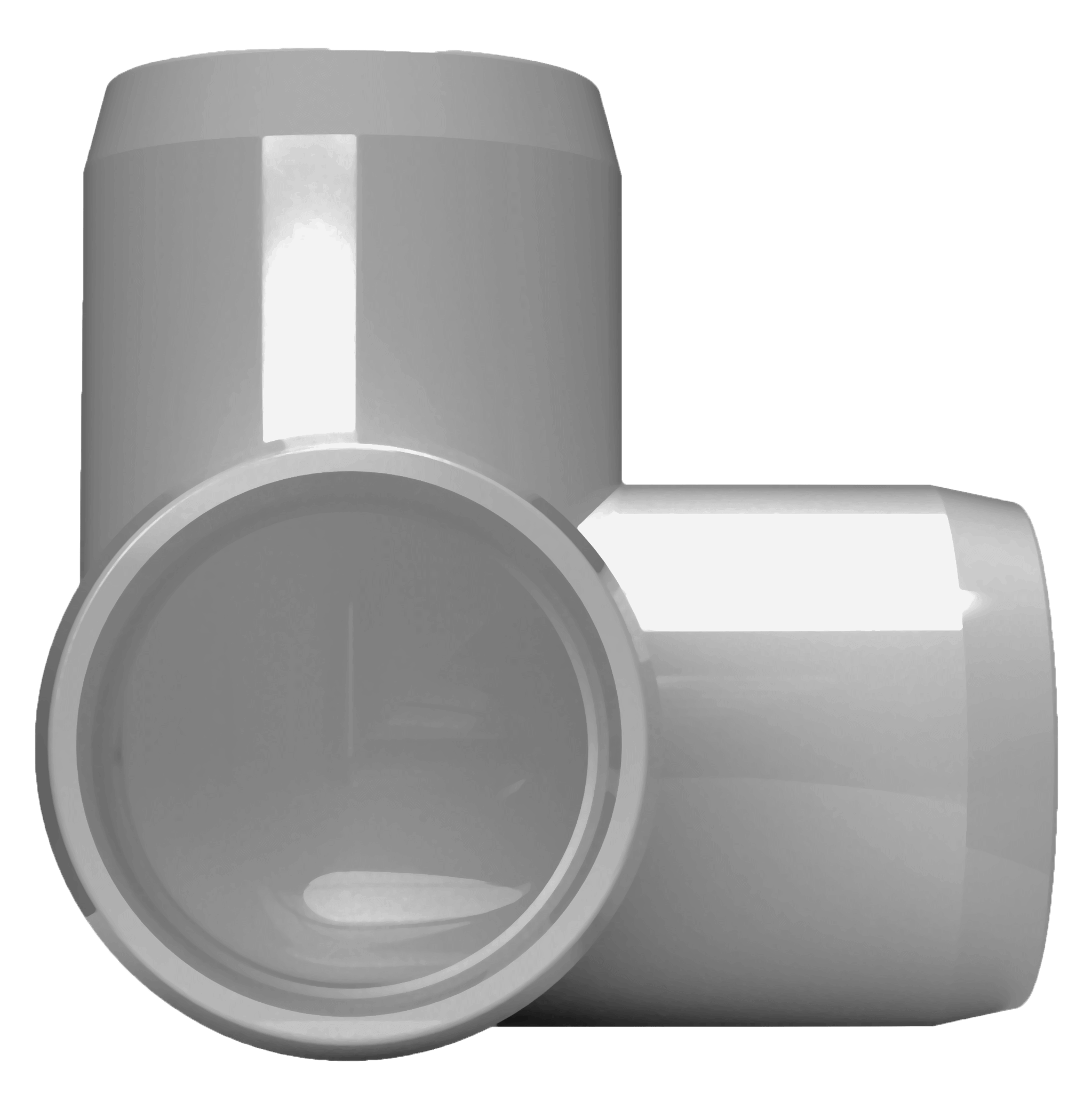 1 in. 3-Way Furniture Grade PVC Elbow Fitting - Gray - FORMUFIT