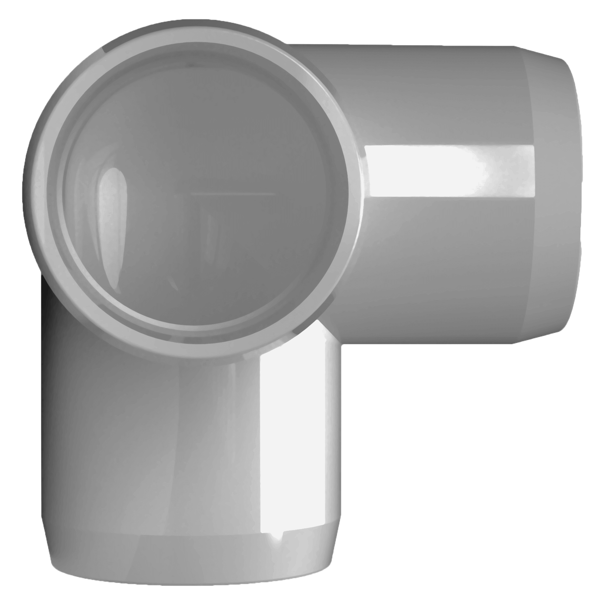 1 in. 3-Way Furniture Grade PVC Elbow Fitting - Gray - FORMUFIT