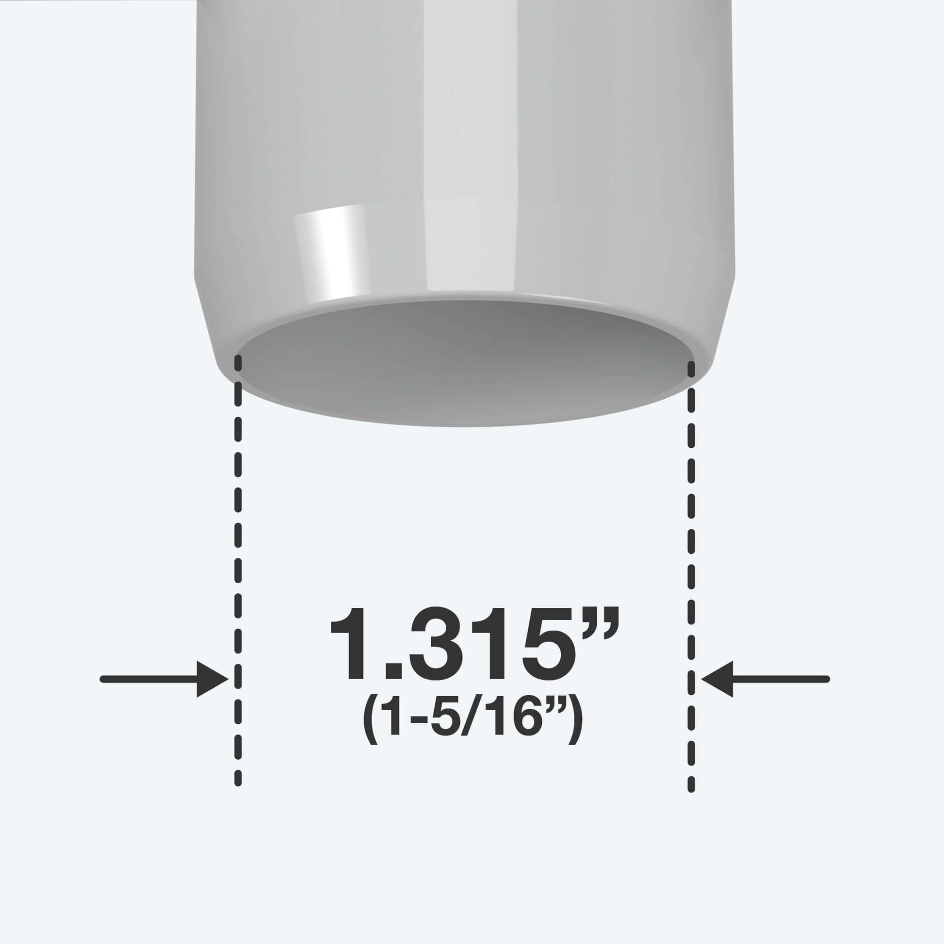 1 in. 3-Way Furniture Grade PVC Elbow Fitting - Gray - FORMUFIT