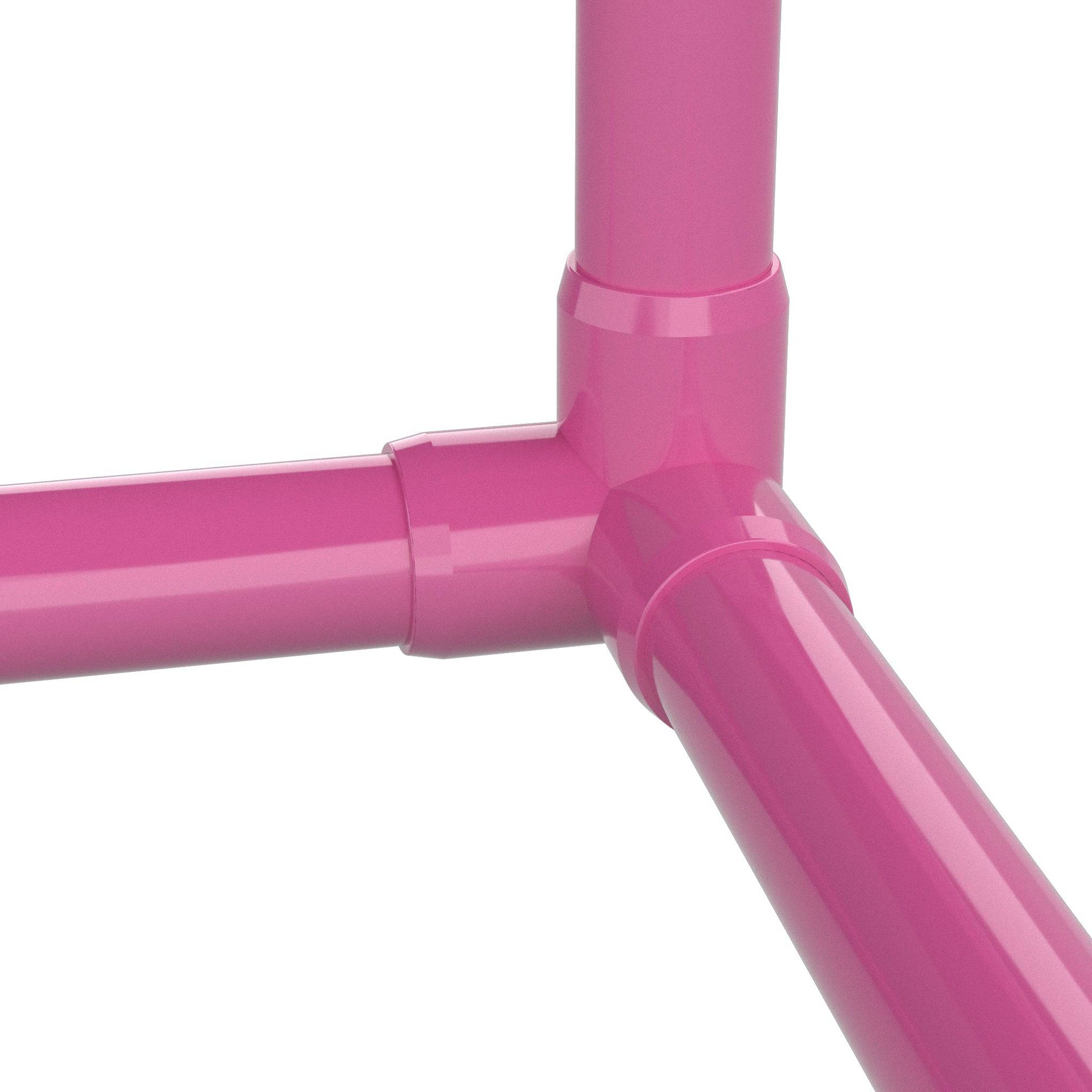 1 in. 3-Way Furniture Grade PVC Elbow Fitting - Pink - FORMUFIT