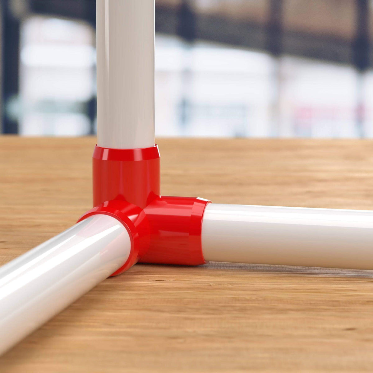 1 in. 3-Way Furniture Grade PVC Elbow Fitting - Red | FORMUFIT