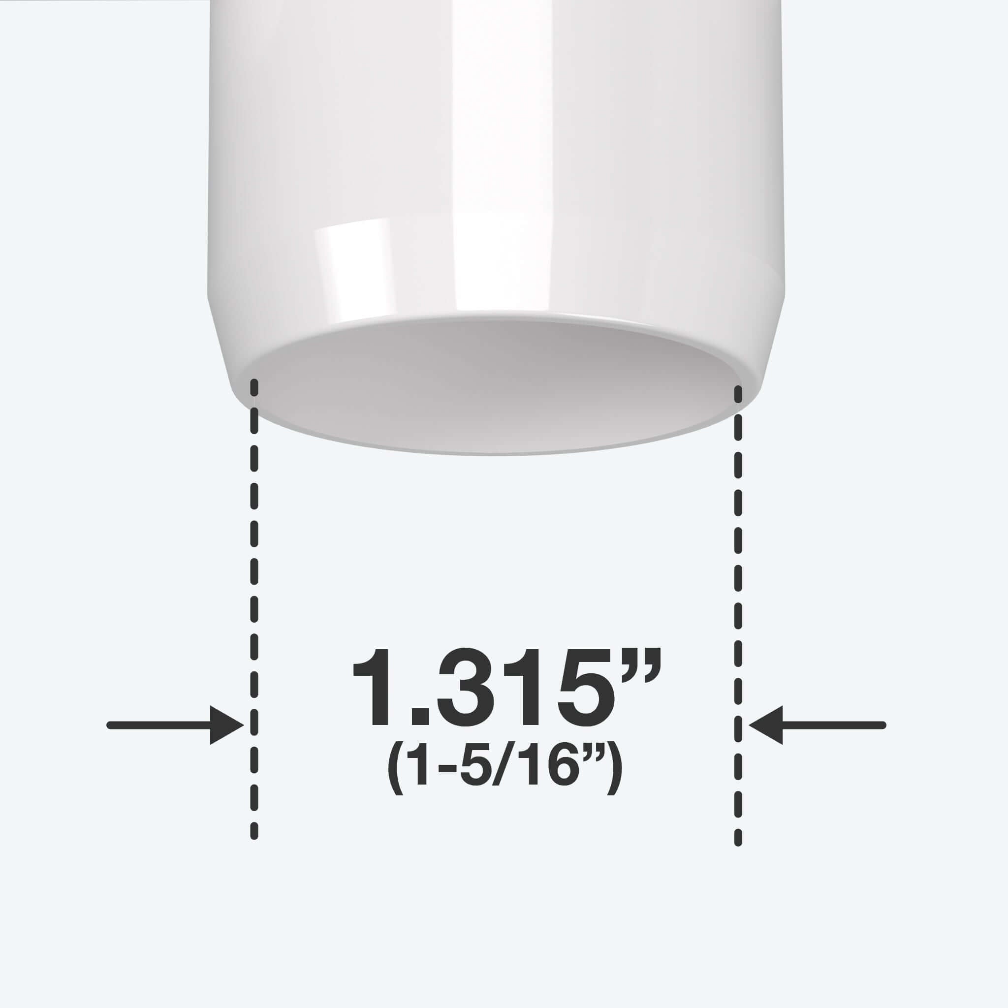 1 in. 3-Way Furniture Grade PVC Elbow Fitting - White - FORMUFIT