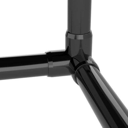 3/4 in. 3-Way Furniture Grade PVC Elbow Fitting - Black - FORMUFIT