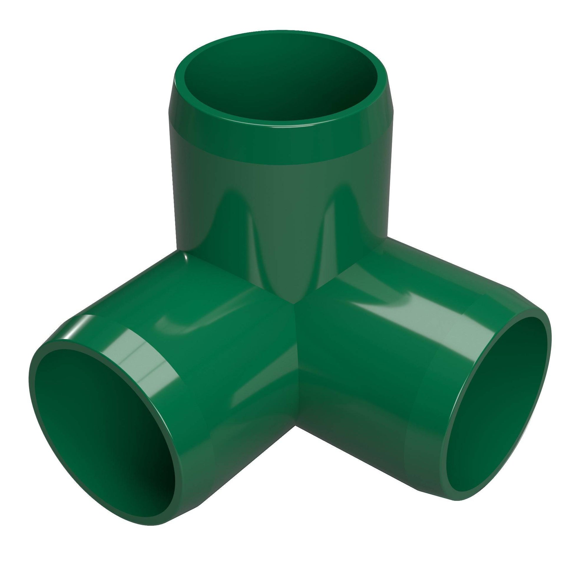 3/4 in. 3-Way Furniture Grade PVC Elbow Fitting - Green - FORMUFIT