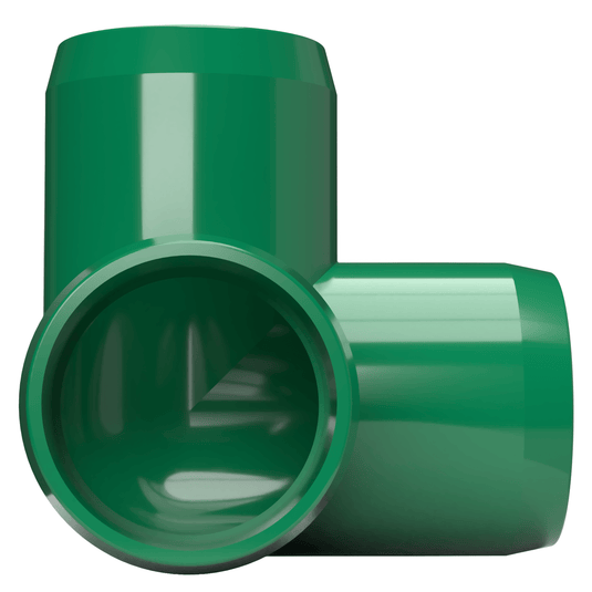 3/4 in. 3-Way Furniture Grade PVC Elbow Fitting - Green - FORMUFIT