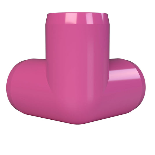 3/4 in. 3-Way Furniture Grade PVC Elbow Fitting - Pink - FORMUFIT