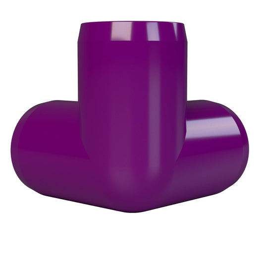 3/4 in. 3-Way Furniture Grade PVC Elbow Fitting - Purple - FORMUFIT