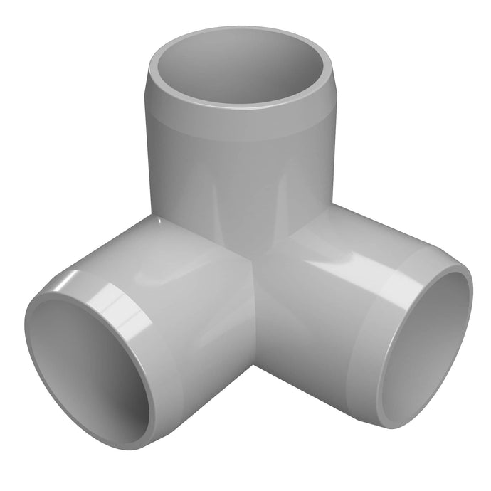 1-1/2 in. 3-Way Furniture Grade PVC Elbow Fitting - Gray - FORMUFIT