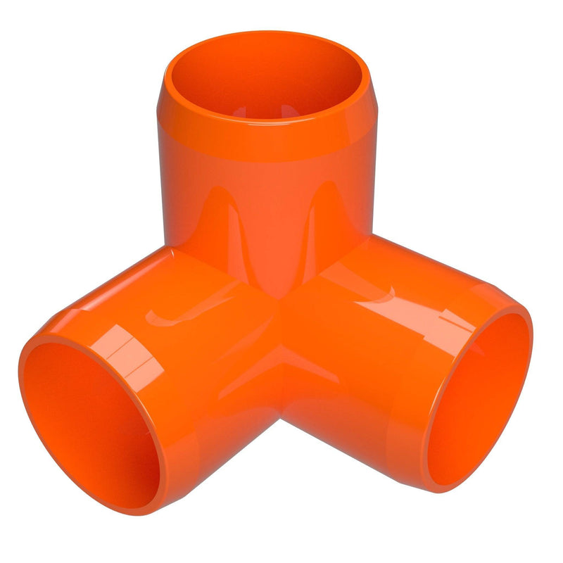 Load image into Gallery viewer, 1-1/2 in. 3-Way Furniture Grade PVC Elbow Fitting - Orange - FORMUFIT
