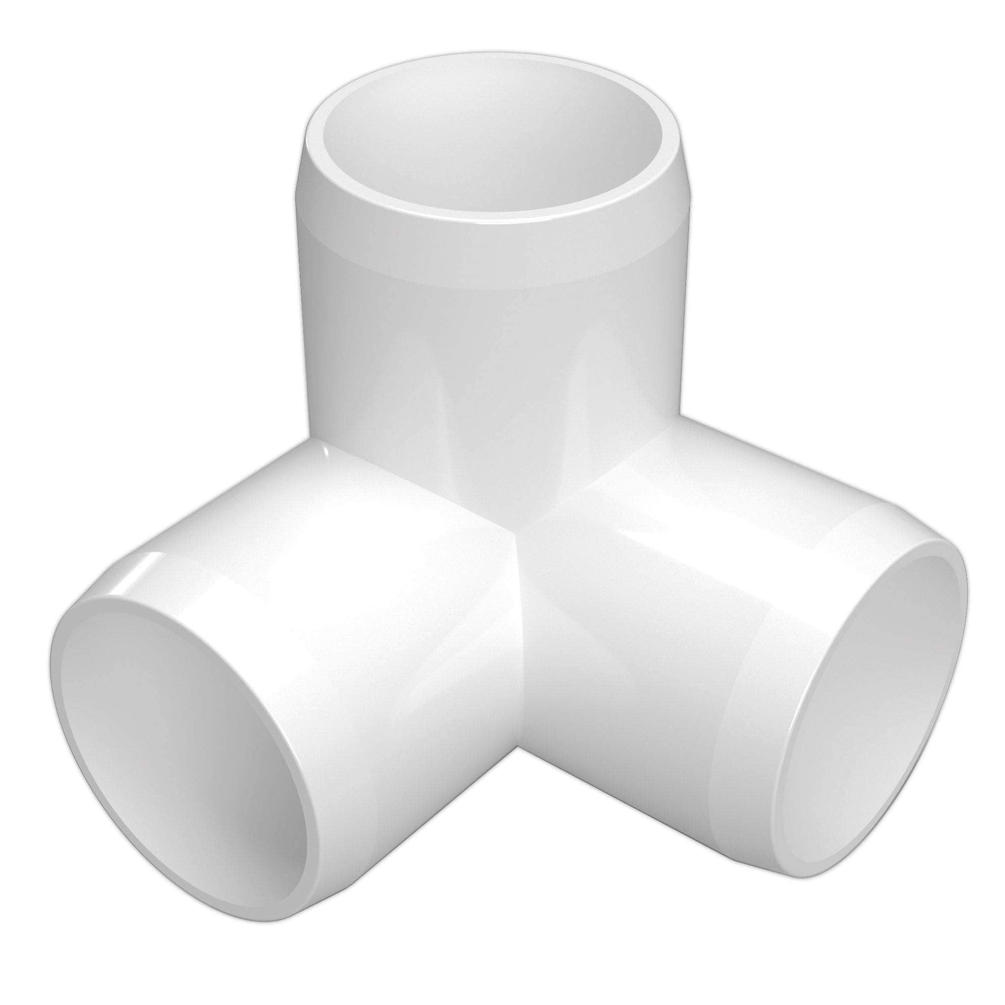 1-1/2 in. 3-Way Furniture Grade PVC Elbow Fitting - White - FORMUFIT