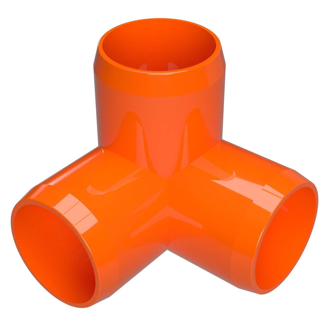 1-1/4 in. 3-Way Furniture Grade PVC Elbow Fitting - Orange - FORMUFIT