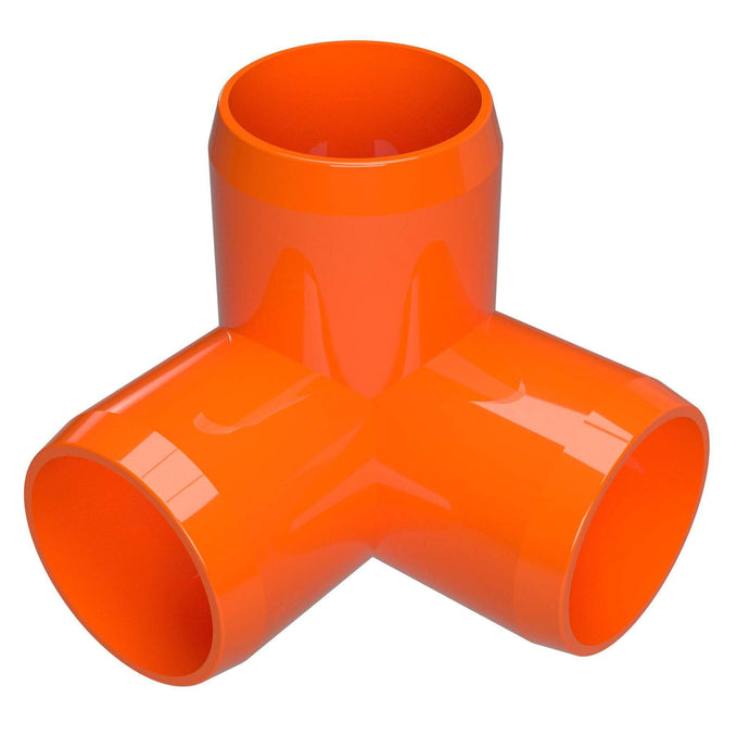 1 in. 3-Way Furniture Grade PVC Elbow Fitting - Orange - FORMUFIT