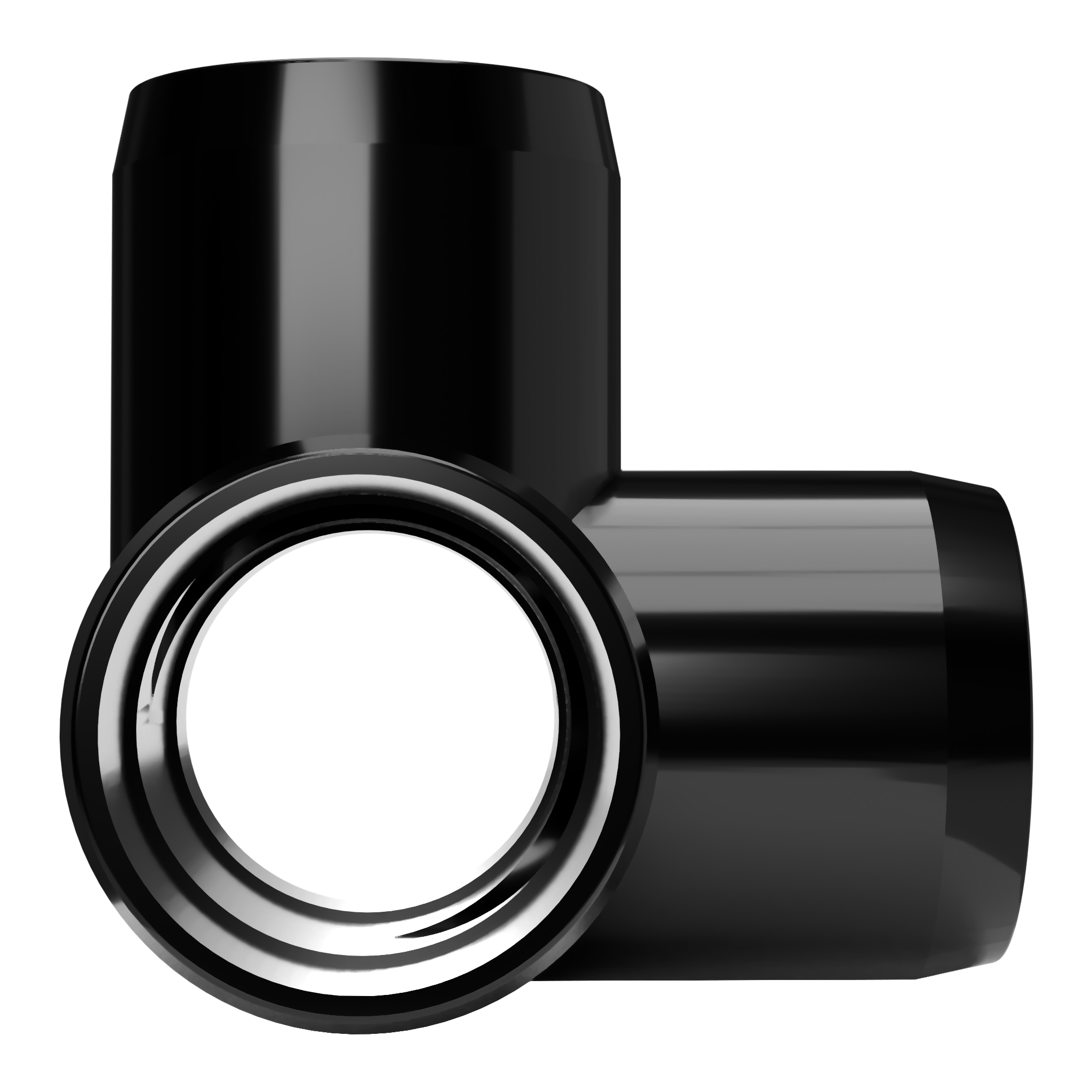 1-1/2 in. 4-Way Furniture Grade PVC Tee Fitting - Black - FORMUFIT