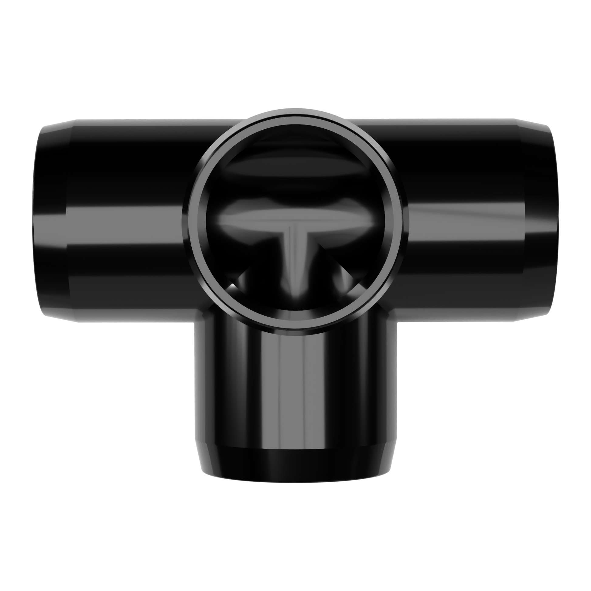 1-1/2 in. 4-Way Furniture Grade PVC Tee Fitting - Black - FORMUFIT