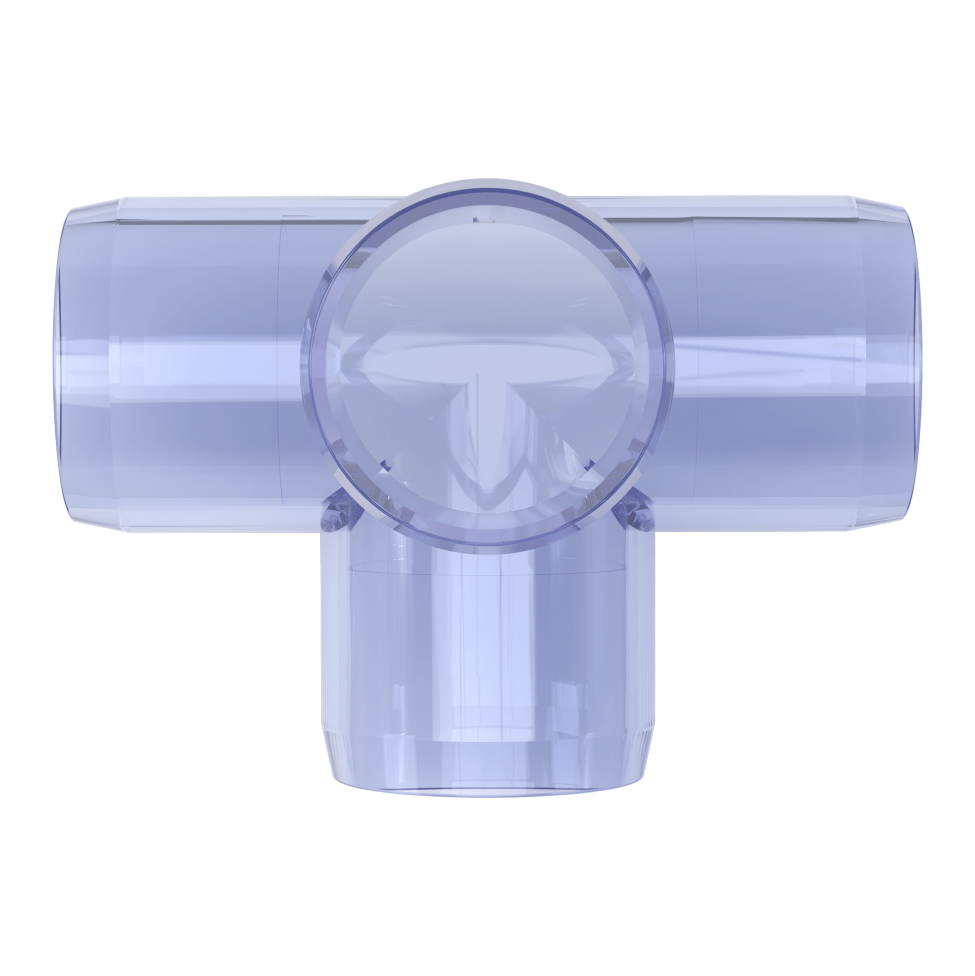 1-1/2 in. 4-Way Furniture Grade PVC Tee Fitting - Clear - FORMUFIT