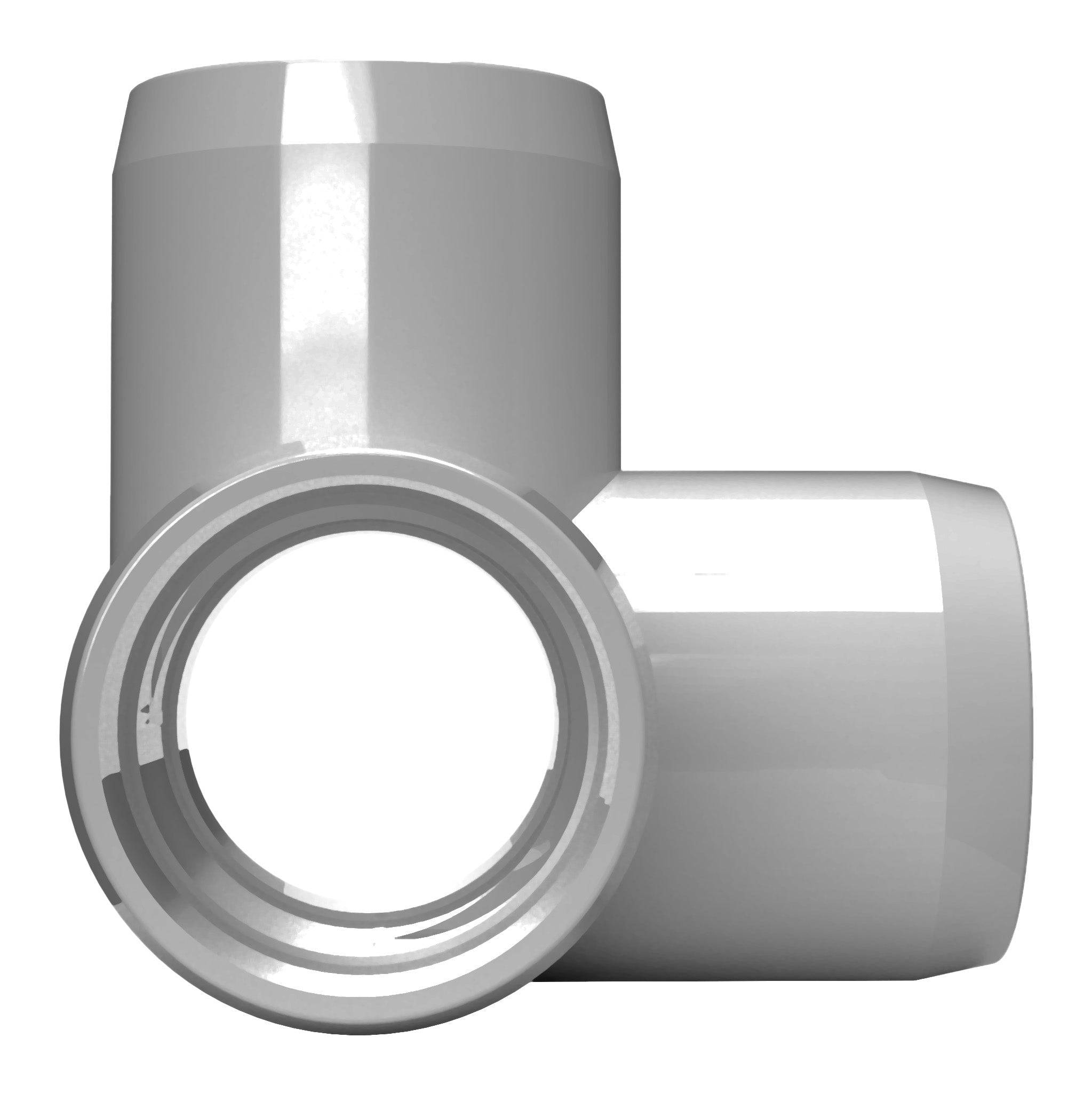 1-1/2 in. 4-Way Furniture Grade PVC Tee Fitting - Gray - FORMUFIT