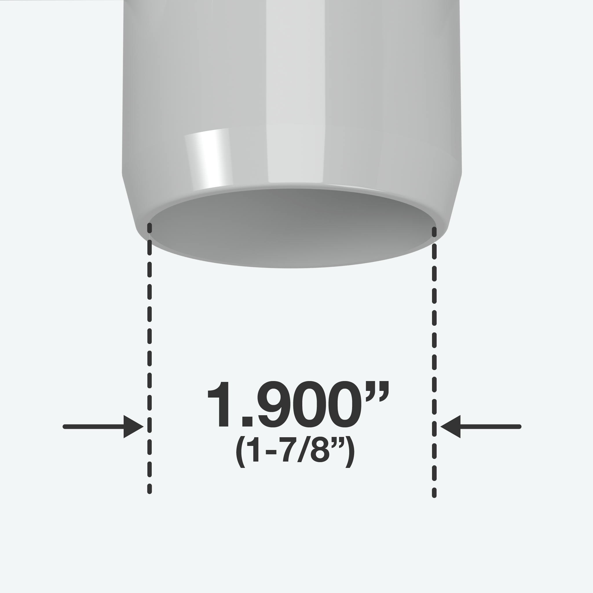 1-1/2 in. 4-Way Furniture Grade PVC Tee Fitting - Gray - FORMUFIT