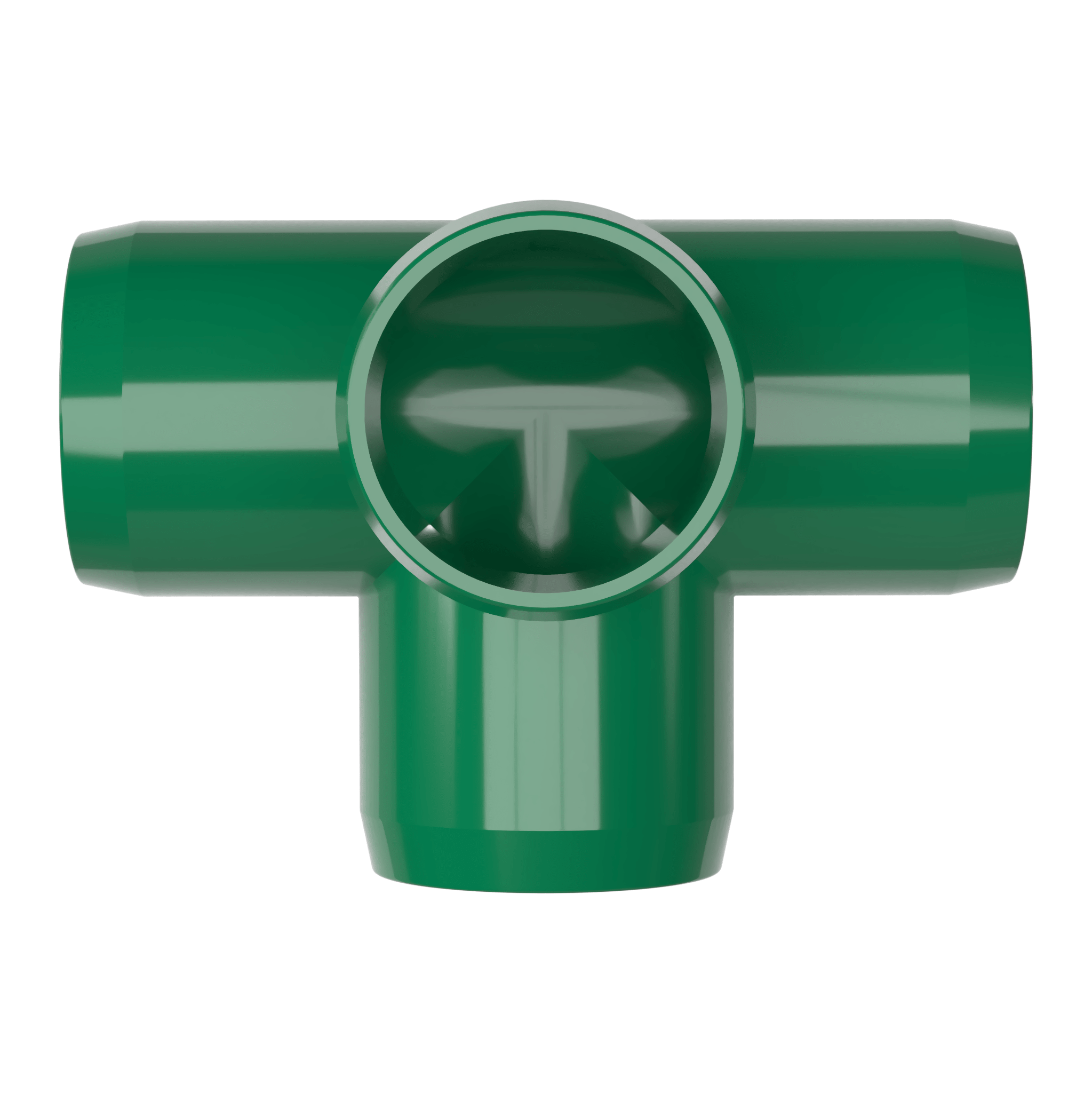 1-1/2 in. 4-Way Furniture Grade PVC Tee Fitting - Green - FORMUFIT