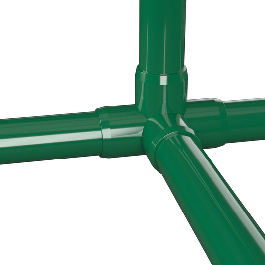 1-1/2 in. 4-Way Furniture Grade PVC Tee Fitting - Green - FORMUFIT