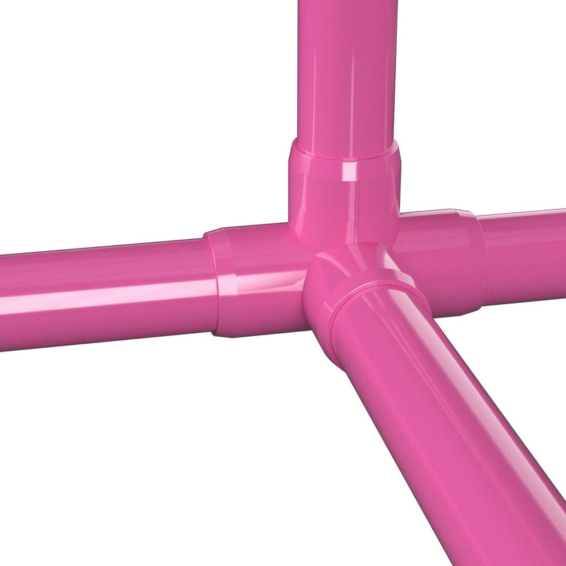 Load image into Gallery viewer, 1-1/4 in. 4-Way Furniture Grade PVC Tee Fitting - Pink - FORMUFIT
