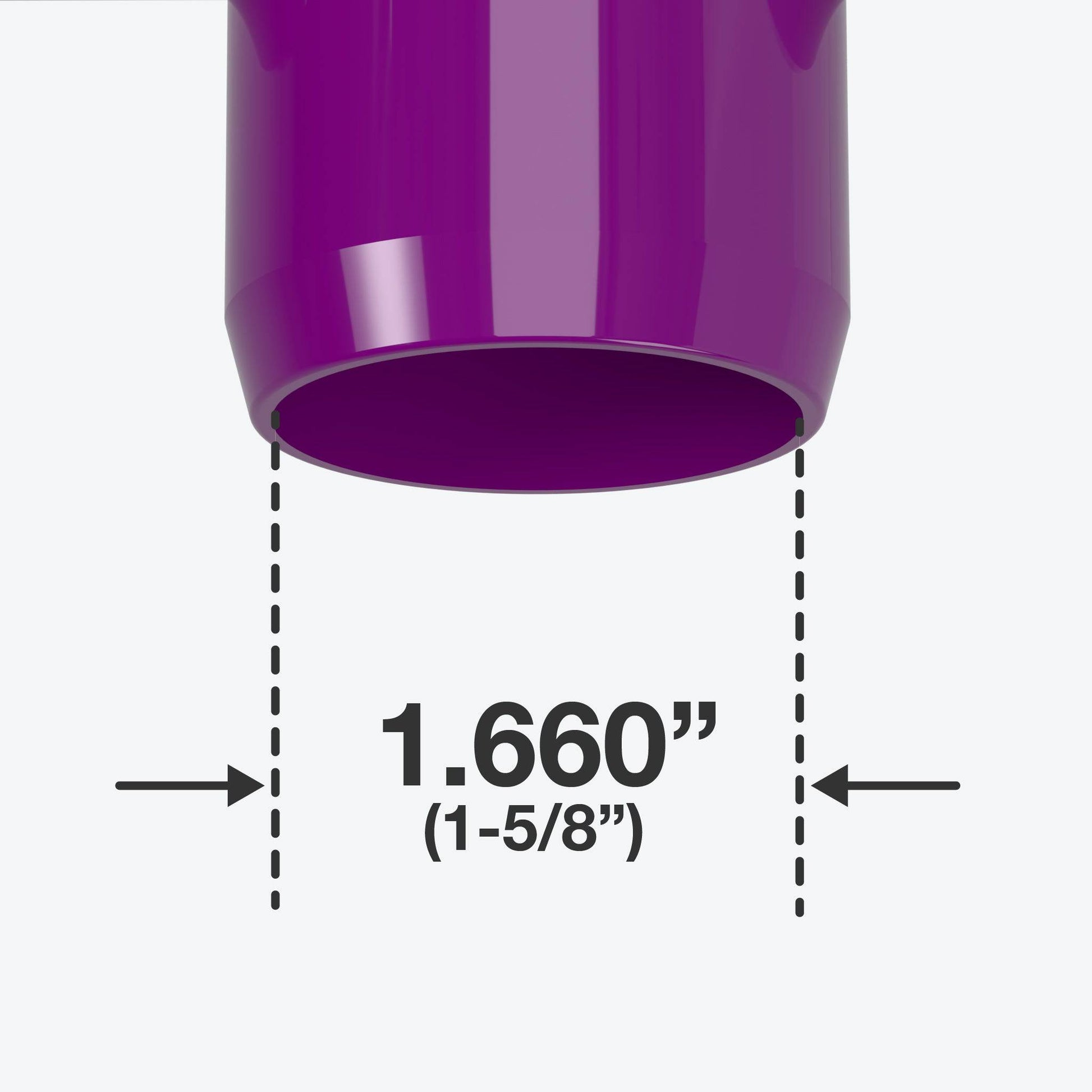 1-1/4 in. 4-Way Furniture Grade PVC Tee Fitting - Purple - FORMUFIT