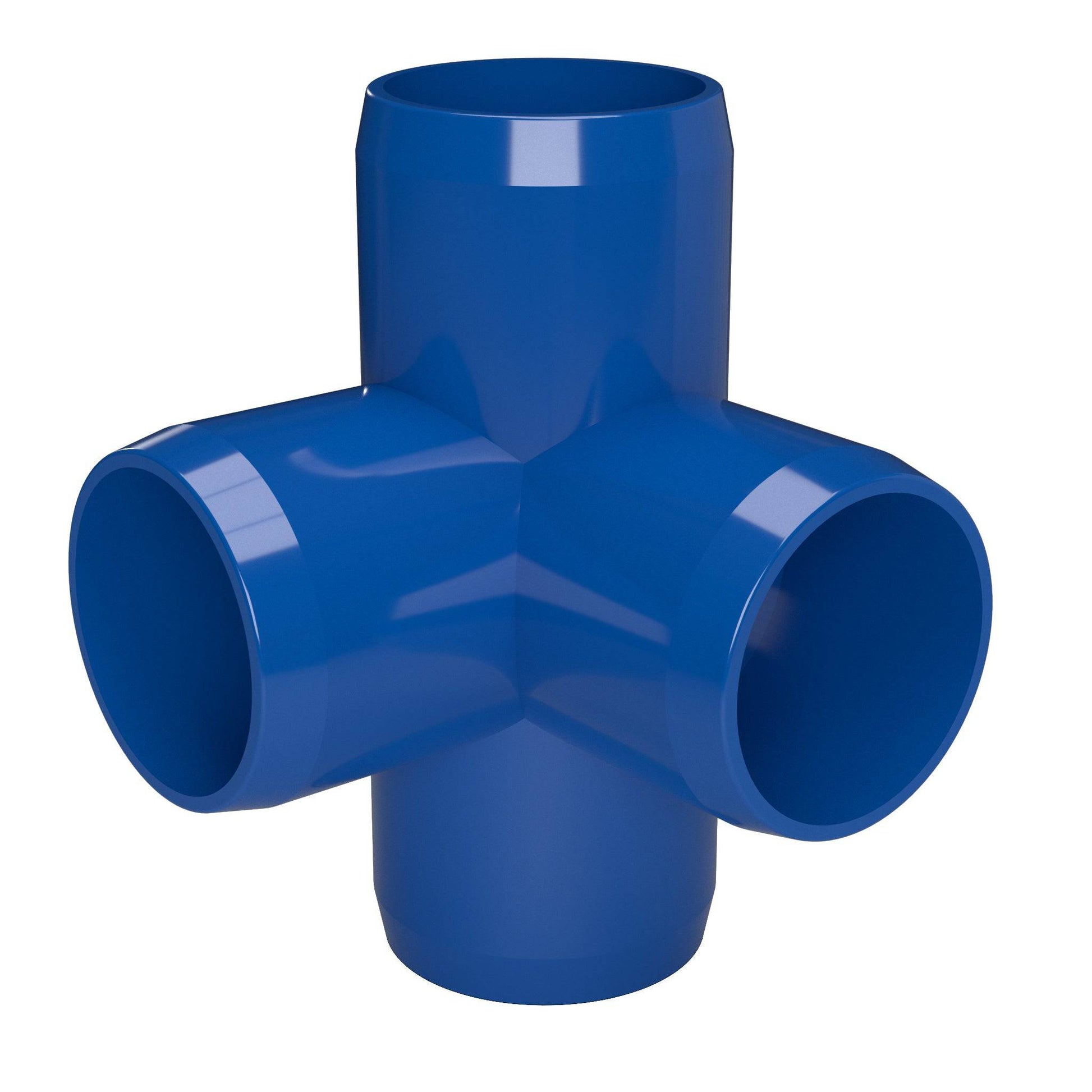 1/2 in. 4-Way Furniture Grade PVC Tee Fitting - Blue - FORMUFIT