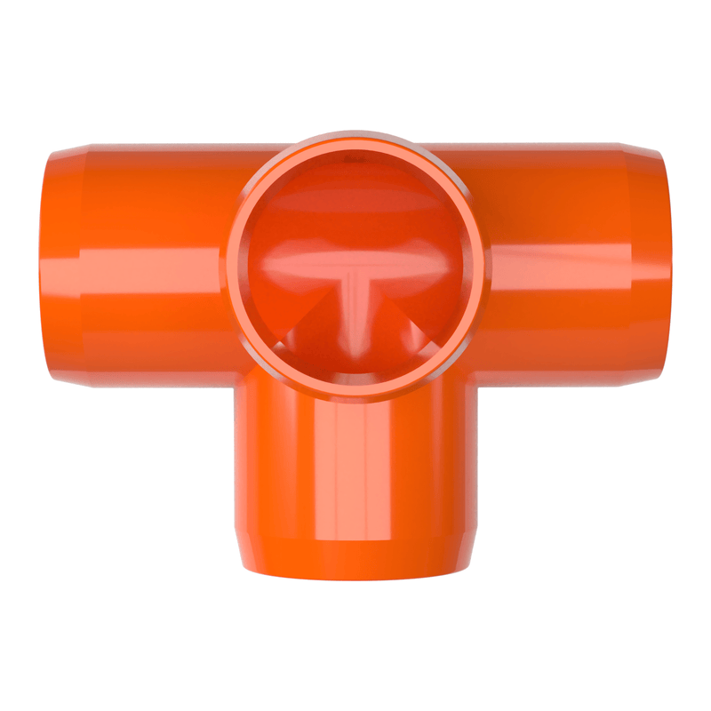 Load image into Gallery viewer, 1/2 in. 4-Way Furniture Grade PVC Tee Fitting - Orange - FORMUFIT

