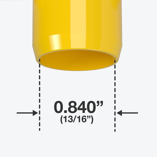 1/2 in. 4-Way Furniture Grade PVC Tee Fitting - Yellow - FORMUFIT