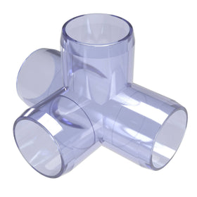 1 in. 4-Way Furniture Grade PVC Tee Fitting - Clear - FORMUFIT
