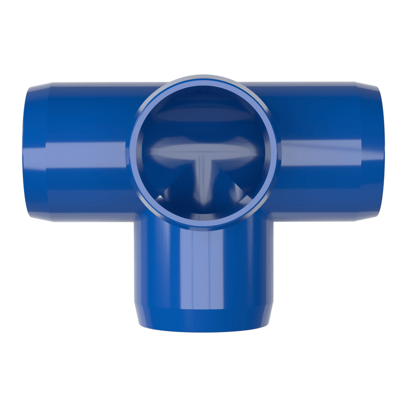 Load image into Gallery viewer, 3/4 in. 4-Way Furniture Grade PVC Tee Fitting - Blue - FORMUFIT
