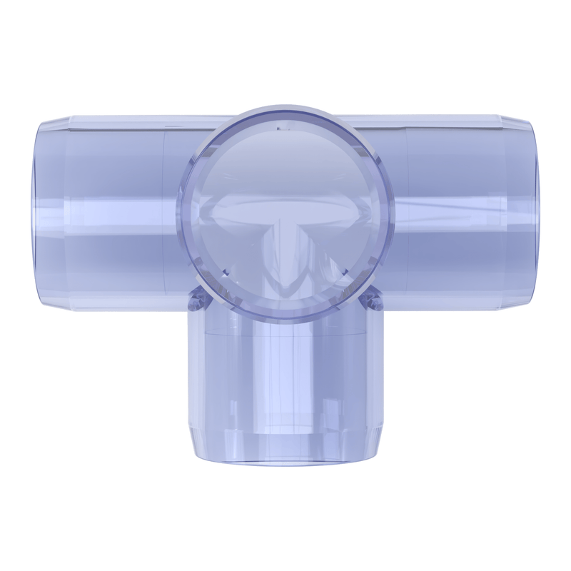 Load image into Gallery viewer, 3/4 in. 4-Way Furniture Grade PVC Tee Fitting - Clear - FORMUFIT
